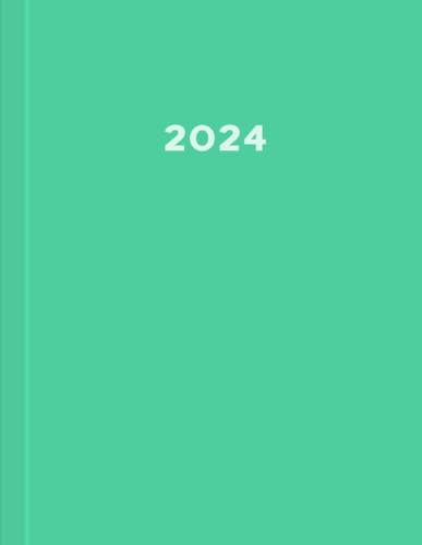2024: XXL Kalender I A4 I 400 Seiten I 1 Tag 1 Seite I Zeiteinteilung von 6-22 Uhr I Farbe Mint Grün