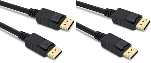PremiumCord 8K DisplayPort 1.4 Cable M/M 1.5m, DP to DP, 32.4 Gbps, 8K@30Hz, 5K@60Hz, 4K@120Hz, HDCP 2.2, Gold-Plated, Black (Pack of 2)