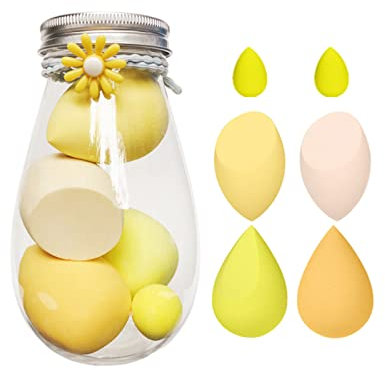 Lot De 6 Beauty Blender, Éponge Maquillage à Fond De Teint, Crèmes, Poudres Liquides, Maquillage Mixe Professionnel,Beauty Maquillage, Accessoires De Maquillage Et Outils Pour Femme (Jaune)