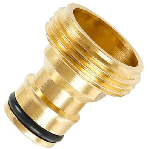 Schläfer 682102 | Raccordo Portagomma Universale 3/4, diam 26,5mm filetto Maschio a Innesto Rapido per Rubinetto Giardino, Connettore Rubinetto Pluriuso per Tubo in Gomma, Ottone Lucido.