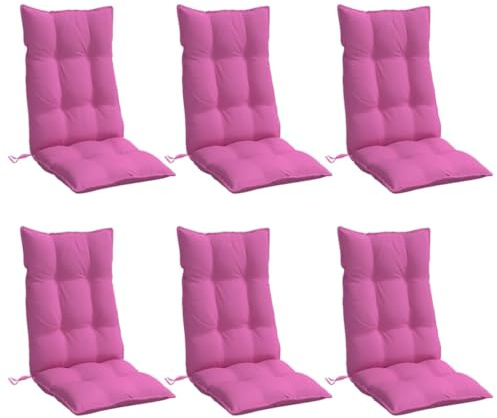 vidaXL Hochlehner-Auflagen 6 STK. Rosa Oxford-Gewebe