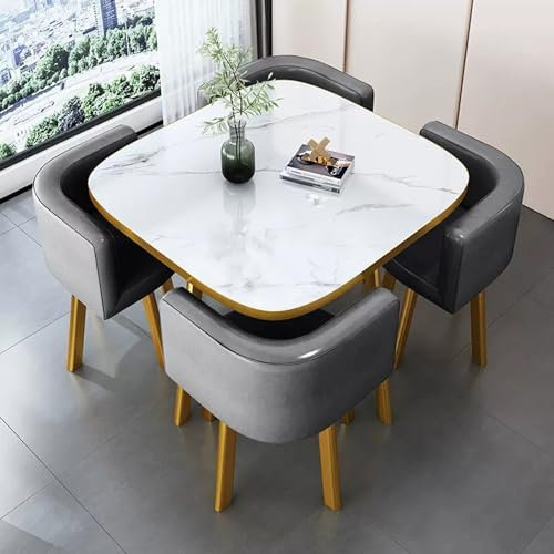 WRYsqbhjyb Runder Esstisch, Runder Tisch, Moderner Lässiger Couchtisch, Esstisch mit 4 Stühlen für Wohnzimmer, Esszimmer, Empfangsraum (Color : V-1)
