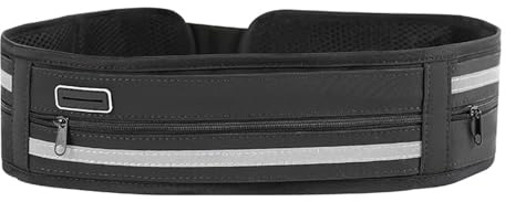 Jessen Wasserdichtes, verstellbares elastisches Band, Laufgürtel, große Kapazität, schweißfeste Hüfttasche, geeignet für Laufen und Outdoor-Aktivitäten, Schwarz