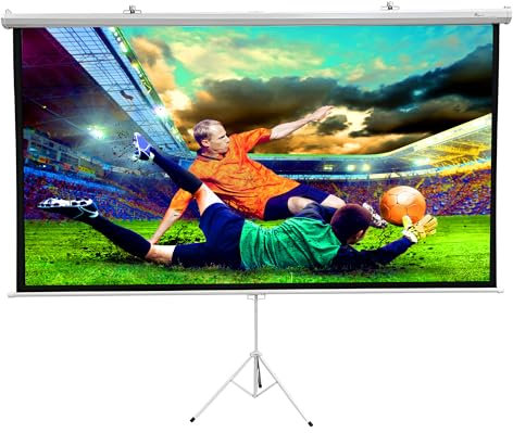 Extralink Schermo da proiezione 100 pollici a Rullo – Formato 16:9, 221 x 125 cm, montaggio a soffitto e a parete, stativo regolabile in altezza, installazione semplice per home cinema e presentazioni