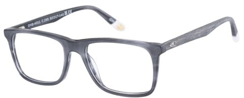O'Neill Rechteckig Azetat Brillen in Smoke für Herren, Brille mit Sehstärke, optional mit Sonnenbrillen tönung oder Blaulichtfilter (Modell ONB-4011-195)