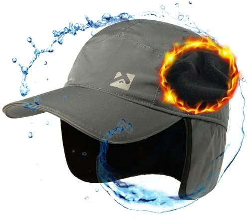 TOP-EX Oversize XL XXL Herren wasserdichte Winter-Baseballkappe mit Fleece-Ohrklappen und Fallensteller-Hut für kaltes Wetter große Köpfe