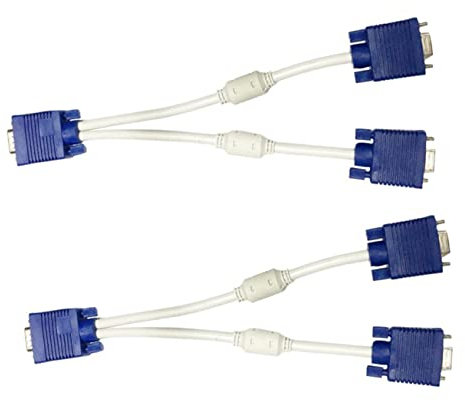 OSALADI 2pezzi Cavo Splitter Vga Per Lcd e Tv Adattatore Video Da Uscita Doppia Dispositivo Duplicato Senza Perdite