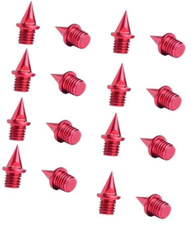 perfk 16 clavos de repuesto para zapatillas de atletismo, clavos para correr en pista y campo, clavos para zapatillas de atletismo para correr distancias, Rojo