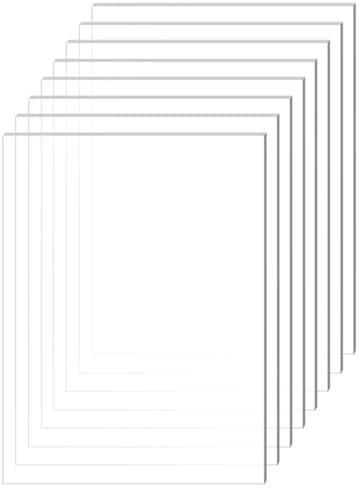 BIKPRST Foglio Acrilico Trasparente 8 Pezzi Da Lastre Metacrilato 10X15Cm Pannello Per Cornice Per Foto, Visualizzazione Di Progetti