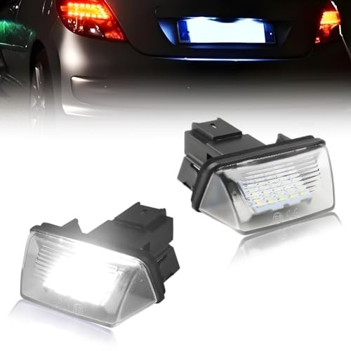 GSOWO LED Kennzeichenbeleuchtung für 206 207 306 307 308 406 407 5008 Partner C3 C4 C5 Berlingo Saxo, [Langlebig & Effizient] Hochwertige Canbus Fehlerfrei 18 SMD Nummernschildbeleuchtung, 2 Stücke