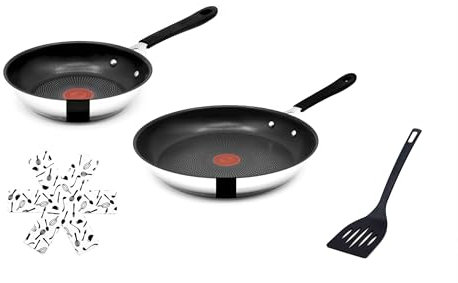 Tefal Jamie Oliver Pfannenset Induktion 4 tlg, kleine Pfanne 20 cm + Bratpfanne 26 cm, Antihaft-beschichtet, ideal für kleine Haushalte, E34