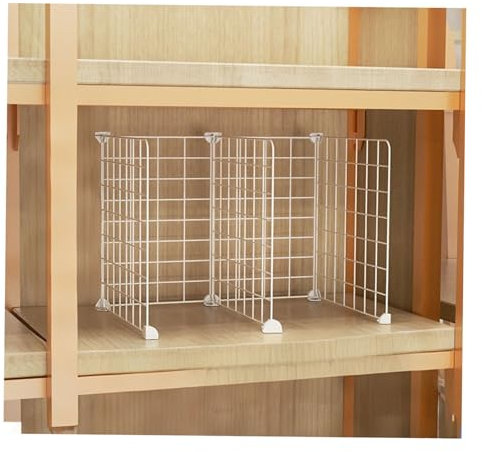 Metallgitter-Regal-Trenner, vertikal, für Kleiderschrank und Zuhause, ohne Bohren, Spleißsystem, 42 x 31 x 31 cm, ideal für Supermarkt und Schrank, 5-teilig