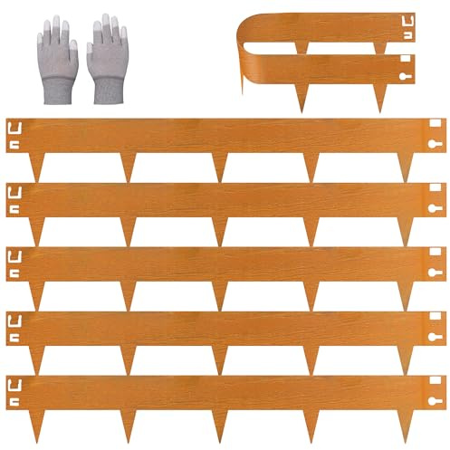 SEAdeerCH Cortenstahl Rasenkante 6-er Set Wetterfestem 106x16cm,Flexibel