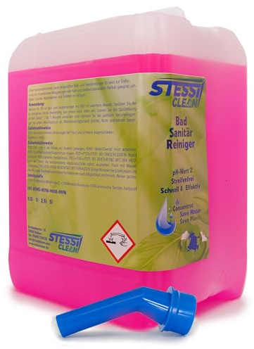 StessiClean Bad- & Sanitärreiniger 2,5 Liter gegen Kalk & Seifenreste – säurehaltig, stark konzentriert