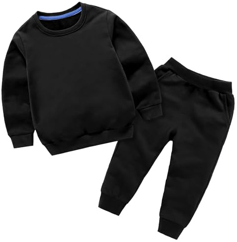 Tracksuit Children's Jogging Suit Sport Boys Baby Boys Girls Clothing Winter Plain Long Sleeve Pullover Sweatshirt Trousers 2 Pieces Outfits Costume Set Boy Sportswear Tracksuit Summer, black, 13- 14