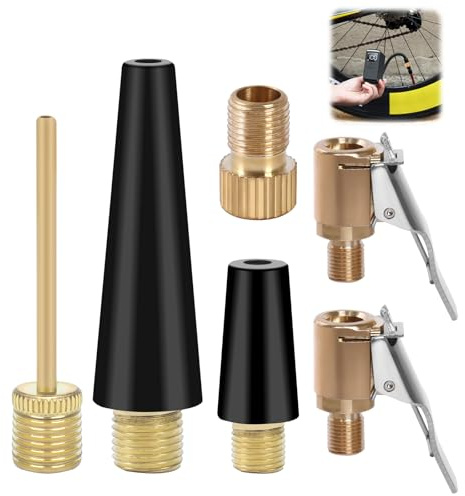 GUOYIHUA 6 Stück Fahrradventil Adapter Set, Autoventil Adapter, 8mm Air Chuck für Fahrradventile, Ballnadel, Luftpumpe Adapter Zubehör für Fahrradpumpe Luftpumpe Ballpumpe