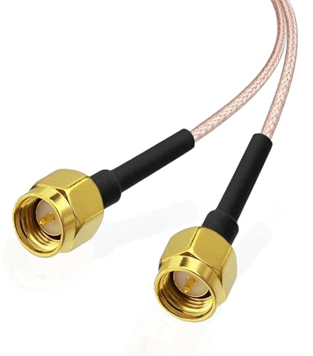 Superbat Cable SMA Alargador Antena WiFi RG316D 30cm Cable Extensión Macho a Macho 50 Ohm Doble Blindaje para Router 4G LTE Adaptador USB RTL-SDR Receptor ADS-B Dispositivos SDR