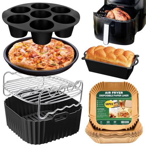 Russell Hobbs Heißluftfritteuse Zubehör, Airfryer Zubehör für Russell Hobbs Heißluftfritteuse XXL 8L/8,3L, Airfryer Silikonform Heißluftfritteuse, Heissluftfritteuse Zubehör Wiederverwendbar