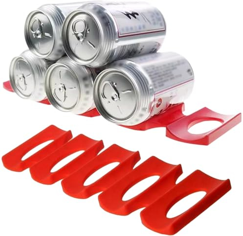 Gcroet Silicone Beer Cola Wine Bottle Mats, Water Bottles & Food Cans Rack Holder Stack, Perfect Kitchen Cabinet And Fridge Stack Storage, Bottles Cans Fridge Organizer, 1 Pcs, Red..