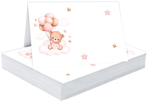 Cormar Segnaposto Cartellini – Kit da 50 Pezzi – Decorazioni per Tavola Evento o Festa – Idea Originale per Invitati - Segnatavolo Natale - Battesimo - Matrimonio (Orsetto Rosa)