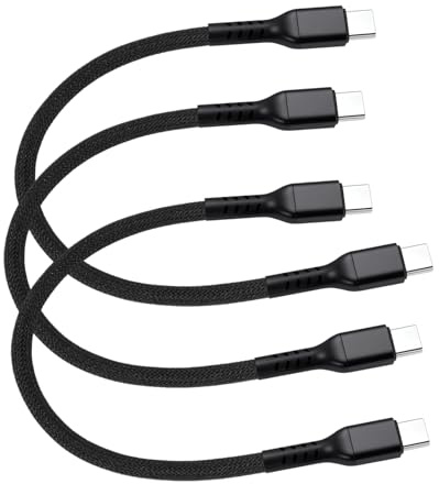 LUIRSAY Cavo USB C corto, 20 cm, 100 W, USB C, cavo di ricarica rapida da USB C a USB C, cavo corto di tipo C, compatibile con telefono, pad, laptop, tablet (3 pezzi)