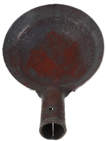 Toyvian Cuchara de Hierro Fundido Redonda sin Orificios para Limpieza de Lodos, Pala para Estiércol Resistente y Tamizadora, Herramienta Manual para Jardinería y Drenaje Exterior