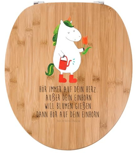 Mr. & Mrs. Panda Motiv WC Sitz Einhorn Gärtner - Geschenk, Toilette, Einhorn Deko, WC-Sitz, Garten, Klobrille, Einhörner, Toilettendeckel, Gießkanne,