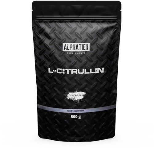 Alphatier L Citrulline Malate Poudre hautement dosée vegan + pure 500 g DL 2:1 - L-Citrulline Malate Powder - Fitness et Bodybuilding - Qualité Premium