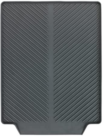 WENKO Abtropfmatte Mod. Linea, Spülbeckenmatte für Geschirr mit geneigter Fläche für optimalen Wasserablauf, aus robustem Kunststoff, 40 x 3 x 30 cm, Grau