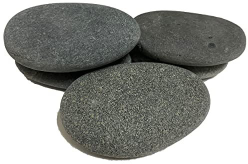 juexiyarticle 8-10cm Flach Steine Groß zum Bemalen,Naturkiesel Dekorativer Malen Kieselsteine Deko,5 Stücke