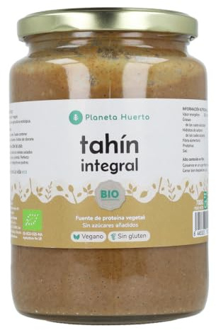 PLANETA HUERTO | Tahín Integral ECO - Pasta de Sésamo Integral y Tostada - 350 g para Repostería y Cocina Saludable