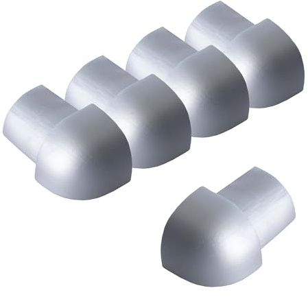 Dalsys 5x Außeneck Viertelkreisprofil 10mm Silber matt | Fliesenschiene, Aluminium eloxiert, Kantenschutz für Fliesenverlegung, Eckabschluss, Bad und Küche