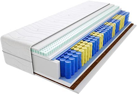 Godre Matratze 80x190 cm Doppelmatratze, H3 & H5 Federkernmatratze, Taschenfederkernmatratze 14 cm Hoch Latex Kokosfaser Hypoallergene, HR-Schaum, Wendematratze mit Klimafaser Sila Mini