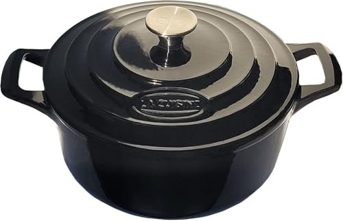 La Cuisine Cocotte en fonte émaillée avec revêtement intérieur en émail noir mat et extérieur émaillé noir brillant 4,75 l Ø 26 cm Passe au four