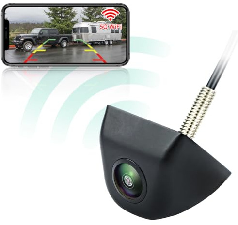 GREENAUTO WiFi backkamera, 5G 720P HD bil omvänd kamera för iPhone iPad Android smarttelefon surfplatta med 170 graders bred betraktningsvinkel