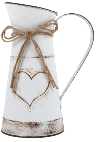 ABOOFAN Kettle Metal Flower Pot Rustic Flower Vase Rustic Metal Vase Flower Decor Farmhouse Decorative Vase Flowerpot Pitcher Jug Can Bucket Iron White Milk Bucket French