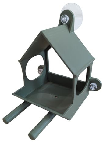 Classic Style Window Mounted Bird Feeder – Glass Look Design with Strong Suction Pads | Wildlife Viewing from Indoors (15 x 15 x 15 cm)