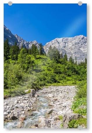 artboxONE Acrylglasbild 45x30 cm Natur Landschaft im Rißtal Bild hinter Acrylglas - Bild rißtal bach Berg