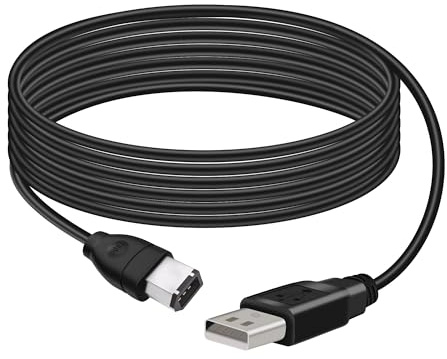 RIIEYOCA 1.8m USB 2.0 Type A Male to IEEE 1394 Firewire 6Pin Male Data Adapter Converter Cord for Digital Camera，Camcorder,Laptop,DV,Black