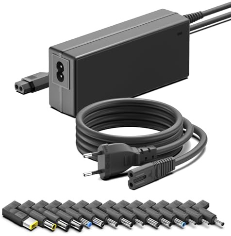 HKY Cargador Universal Portátil 90W, Adaptador AC ordenador para DELL, para HP Stream, Acer, ASUS, Lenovo, IBM, Toshiba, Samsung, para Sony, Fujitsu, Gateway,Ultrabook,Chromebook Incluye 15 Conectores