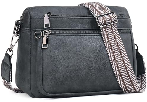 MUIIKOLA umhängetasche damen，umhängetasche mittelgroß tasche umhängetasche,damen Veganes Leder，Weich Breiter Gurt