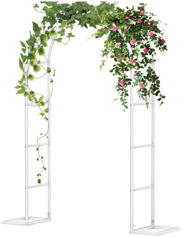 Hochzeitsbogenständer, Metall-Gartenbogen, Laube, Rosenranke, Kletterpflanzen, Spalier, Torbogen Für Rasen, Terrasse, Hochzeitszeremonie, Party-Dekoration(W2.4M*H2.2M)