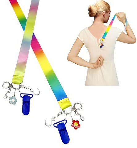 Okueejur 2 x Reißverschluss-Helfer für Kleider, Reißverschlussschieber mit 4 Haken und Clip, für Kleidung, Mantel, Tasche, alle Arten von Reißverschlüssen