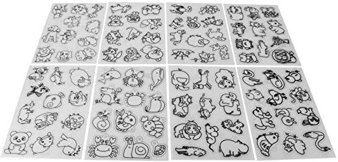 shenruifa 8 Stück Schrumpffolien mit Niedlichem Tiermuster, Schrumpfbares Kunstpapier aus Kunststoff DIY Schlüsselanhänger, Anhänger, Basteln, Dekoration, (Tiermodell Tier)
