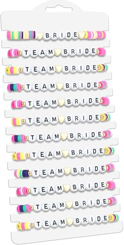 Lot de 12 Bracelets Équipe de Mariée Réglables 1Pc Bracelet de Bride 11Pcs Bracelets de Bridesmaids Mariée Team Bridal Bracelets JGA, pour Enterrement de Vie de Jeune Fille et Nuptiale