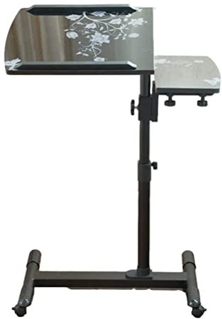 Höhenverstellbarer Rolltisch für Laptop mit Rollen, beweglicher Beistelltisch, Computertisch für Bett, ergonomischer, tragbarer mobiler Ständer, neigbar, höhenverstellbar, rollbarer Laptop-Ständer