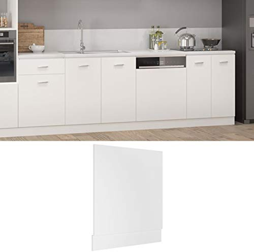 Brokky Pannello Lavastoviglie Bianco 59,5x3x67 cm Legno Multistrato-Accessorio per lavastoviglie,Porta Anteriore