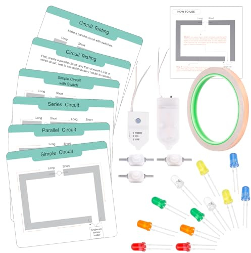 GiftAmaz Papier Elektronik Schaltungen Set für Kinder ab 8 9 10 11 12, STEM Wissenschaft Spielzeug, Stromkreis Bausatz Kinder, Physik Experimentierkasten Bausatz für Geschenke Jungen Mädchen
