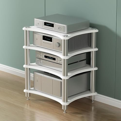 SJAPEX Mobiler DVD-Plattenspielerständer, HiFi-AV-Medienständer, Mobiles Audio-Rack, Mit Stauraum, Audio-AV-Tower-Medienständer, Geeignet für DVD-Player/Spielekonsolen/TV-Zubehör 1,48x60x85cm