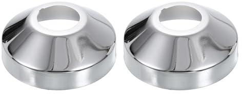 sourcing map 2Pcs Shower Arm Flange, 2.72 OD 1.06 Thickness Stainless Steel Horn Shape Plumbing Cover Plate Escutcheon Plate for 0.98 Dia Pipe Shower Head Arms, Silver